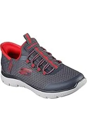 Skechers Summits High Range Slip-ins, Zapatillas Niños, Gris/Verde Lima, 1.5 UK Child