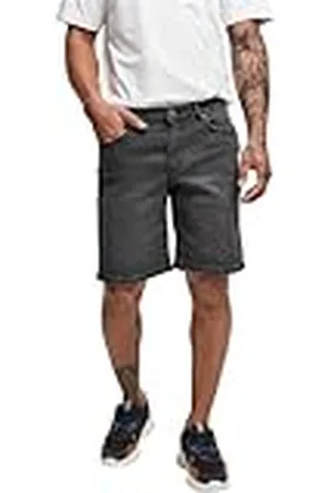 Urban classics Tb4156-relaxed Fit Jeans Shorts Pantalones Cortos de Jean, Producto Lavado en Negro, 40W para Hombre