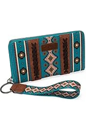Montana West Wrangler - Cartera de Pulsera Estilo Occidental, Estilo Bohemio, Azteca, Tarjetero, para Mujer, Color Turquesa Oscuro 2023, L, Minimalista