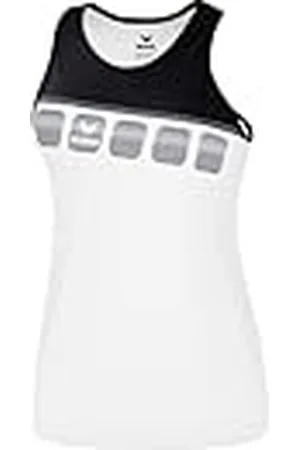 Erima 1081924 Top de Deporte, Mujer, Blanco/Negro/Gris Oscuro, 34