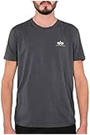 Alpha Industries Basic T Small Logo Camiseta, Gris (Greyblack-136), M para Hombre