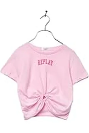 Replay Camiseta de algodón de manga corta para niña, rosa (Bubble Pink 066), 14 años