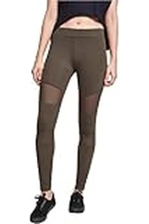 Urban classics Ladies Tech Mesh Leggings mujer elásticos para deporte, con 4 insertos de malla funcional, corte clásico, pantalones de deporte, cintura elástica.