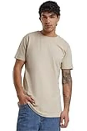 Urban classics Shaped Long Tee, Camiseta Hombre, Beige , XS