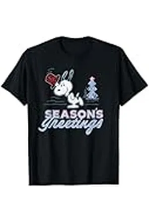 Peanuts Regalos de Navidad Snoopy Seasons Greetings Sparkle Tree Retro 90s Camiseta