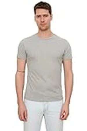 Trendyol Gray Basic Men Slim Fit 100% algodón Manga Corta Bike Camiseta, , XXXL para Hombre