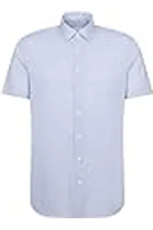Seidensticker Hombre Herren Business Hemd Slim Fit Camisa Antiarrugas, Azul (Light Blue 10), 42