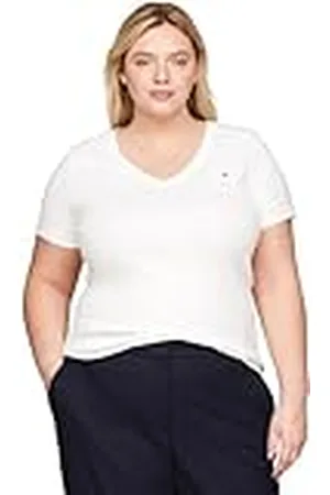 Tommy Hilfiger Camiseta de Manga Corta para Mujer Slim Cody con Cuello de Pico, , 46