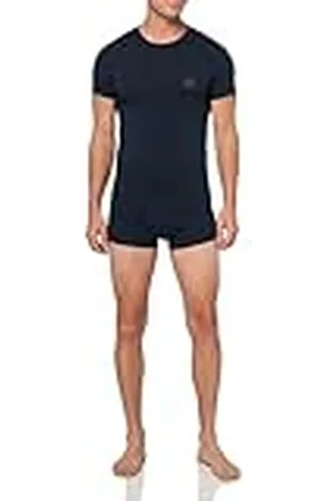 Emporio Armani Christmas Shiny Logo Crew Neck T-Shirt + Trunk Bañador, , M de los Hombres