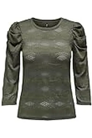 ONLY Onlangie 3/4 Puff Top Jrs Camiseta de Manga Larga, Calamata, M para Mujer