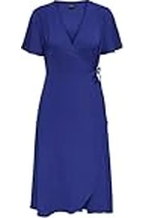 ONLY Onlcali Life S/S Midi Wrap Dress Wvn, Color Azul, XS Mujeres