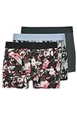 JACK & JONES JACK&JONES JACJONAH Flower Trunks 3 Pack SN Bóxer, Forest Night/Pack:Glacier Lake-Black, XL para Hombre