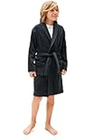 Tommy Hilfiger Albornoz Infantil Unisex Towelling Bathrobe con cinturón, Azul (Desert Sky), S