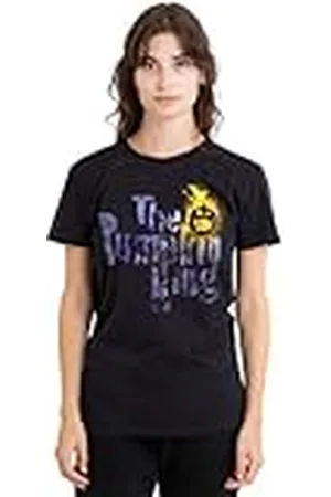 The Nightmare Before Christmas The Pumpkin King Text Ladies T Shirt, Black Camiseta, , XXL para Mujer
