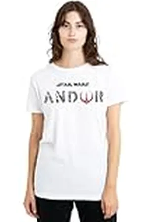 STAR WARS Andor Logo Ladies T Shirt, White Camiseta, , XXL para Mujer