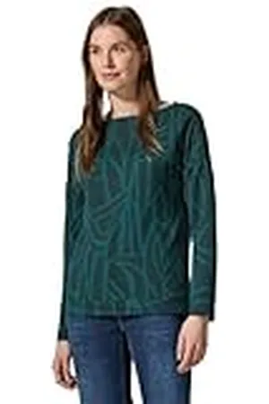 CECIL B322476 Camiseta con Botones, Verde petróleo, L Mujeres
