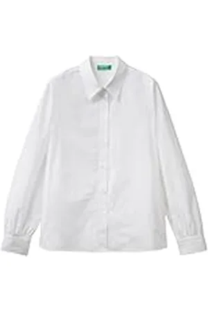 Benetton Camisa 5ujfdq09c, Color Blanco, XS para Mujer