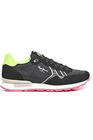Pepe Jeans Brit Neon W, Zapatillas para Mujer, (Black), 7