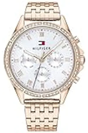 Tommy Hilfiger Reloj Analógico de Cuarzo multifunción para Mujer con Correa en Acero Inoxidable Color Oro Rosado - 1782143