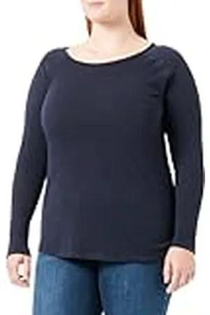 QS by s.Oliver Camiseta de Manga Larga para Mujer, Color Azul 36, Azul, 38