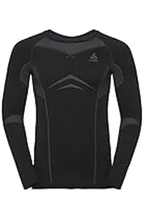 Odlo 195792-60056 BL Top Crew Neck L/S Fundamentals PERFOR - Black/ Graphite Grey Sweatshirt Hombre Tamaño M