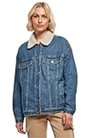 Urban classics Ladies Oversized Sherpa Denim Jacket Chaqueta, , 3XL De Las Mujeres