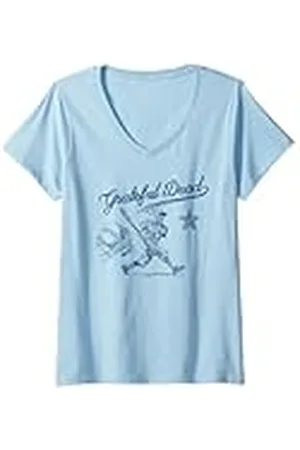 Grateful Dead Mujer Skelly Baseball Camiseta Cuello V