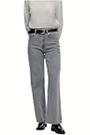 SELECTED Slfalice HW Wid Long Eloise Gre Jea Noos Jeans, Denim Light Grey, 31W x 32L Mujeres