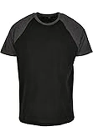 Build Your Brand Raglan Contrast tee Camiseta, Negro/carbón, 5XL para Hombre