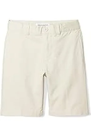 Amazon Pantalones Cortos Chinos de Tejido Uniformes con Cintura Ajustable Niño, , 4 años