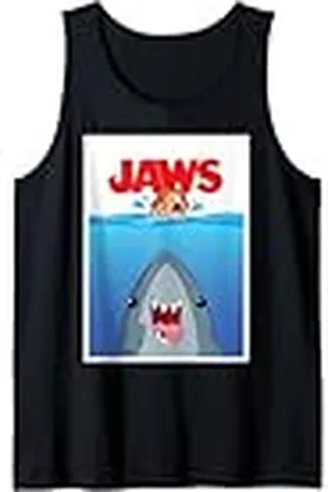 Jaws 50th Anniversary Poster Cartoon Style Front & Back Camiseta sin Mangas