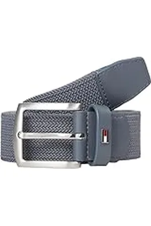 Tommy Hilfiger Cinturón Hombre Denton Elastic 3,5 cm trenzado, Gris (Overcast Grey), 95 cm
