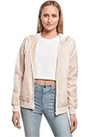 Build Your Brand Ladies Windrunner Chaqueta Cortavientos, Rosa Claro/Blanco, XS para Mujer