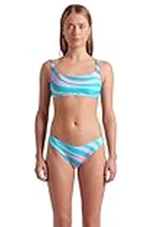 Arena Water Prints Bikini de Tirantes Mujer, Traje de Baño en Tejido Elástico Reciclado de Secado Rápido, Bikini para Playa y Piscina con Copas Extraíbles y Top con Lazos