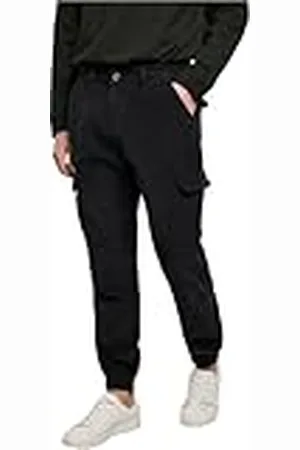 Urban classics Corduroy Cargo Pantalones de Jogging, Azul Marino, XXL para Hombre