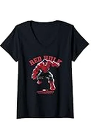 Marvel Mujer Captain America Red Hulk Camiseta Cuello V