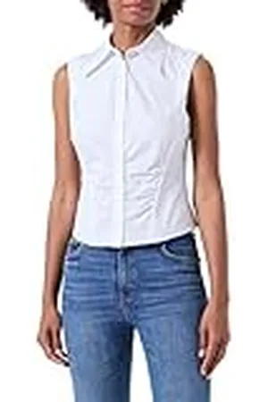 Pinko Clio Camisa Popelín Stretch Blusas, Z04_Blanco Brill, 34 para Mujer