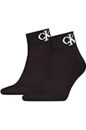 Calvin Klein Socks Organic Cotton Monogram Quarter Calcetín, , 40-42 (Pack de 2) de los Hombres
