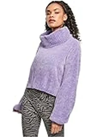 Urban classics Sudadera Corta de Chenilla con Cuello de Tortuga para Mujer, , S