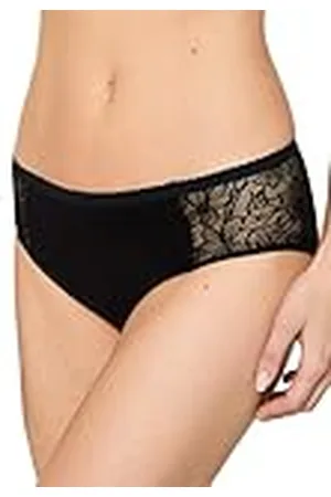Nur Die Alles Geregelt mit Spitze Perioden-unterwäsche Bio-Baumwolle Panty Mittelstarke Blutung Waschbar Saugfähig Ropa Interior, Punta Negra, L Mujeres