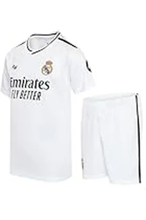 Real Madrid C.F. Conjunto Camiseta y Pantalón Primera Equipación Temporada 24/25, , Niños 8 Años, Replica con Licencia Oficial