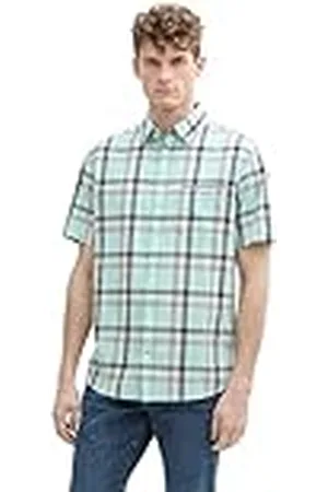 TOM TAILOR 1045095 Camisa, 37319-Mint Multicol Check, XL Hombres