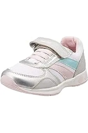 Geox B Pavlis Girl A, Sneakers para Bebé Niña, Multicolor (White/Silver), 20 EU