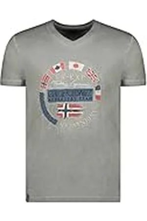 Geographical Norway Jimpeach Men Camisetas, Gris, XL para Hombre