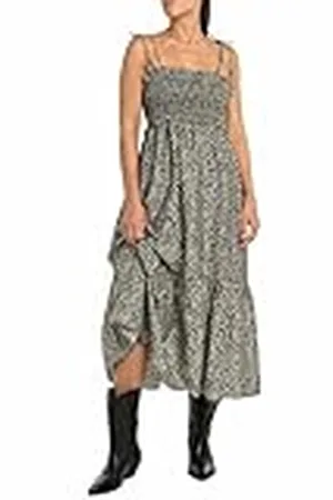 Replay Vestido de algodón Mujer, Multicolor (Multicolor 010), L