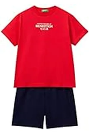 Benetton Comp(t-Shirt+Short) 3096ck00d Conjunto para bebés pequeños, , 160 cm Niños y Adolescentes