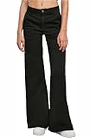 Urban classics Ladies High Waist Wide Leg Chino Pants Pantalones, , 28 para Mujer