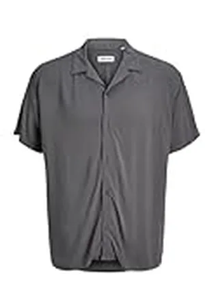 JACK & JONES JACK&JONES PLUS Jjejeff Solid Resort Shirt S/S Sn PLS Camisa de Manga Corta, Castlerock, 5XL Hombres