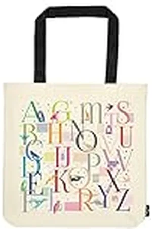Rebecca Moses Libri_x Shopper Alphabet - Bolsa de deporte (100% algodón, 42 cm), color natural