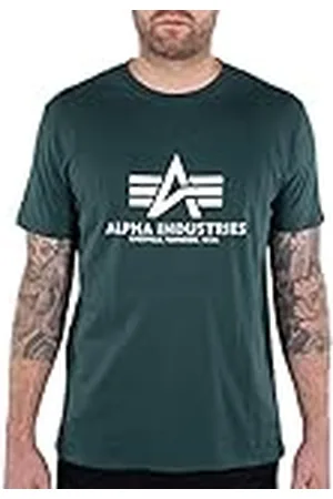 Alpha Industries Basic Camiseta, Verde (Navy Green-610), XS para Hombre